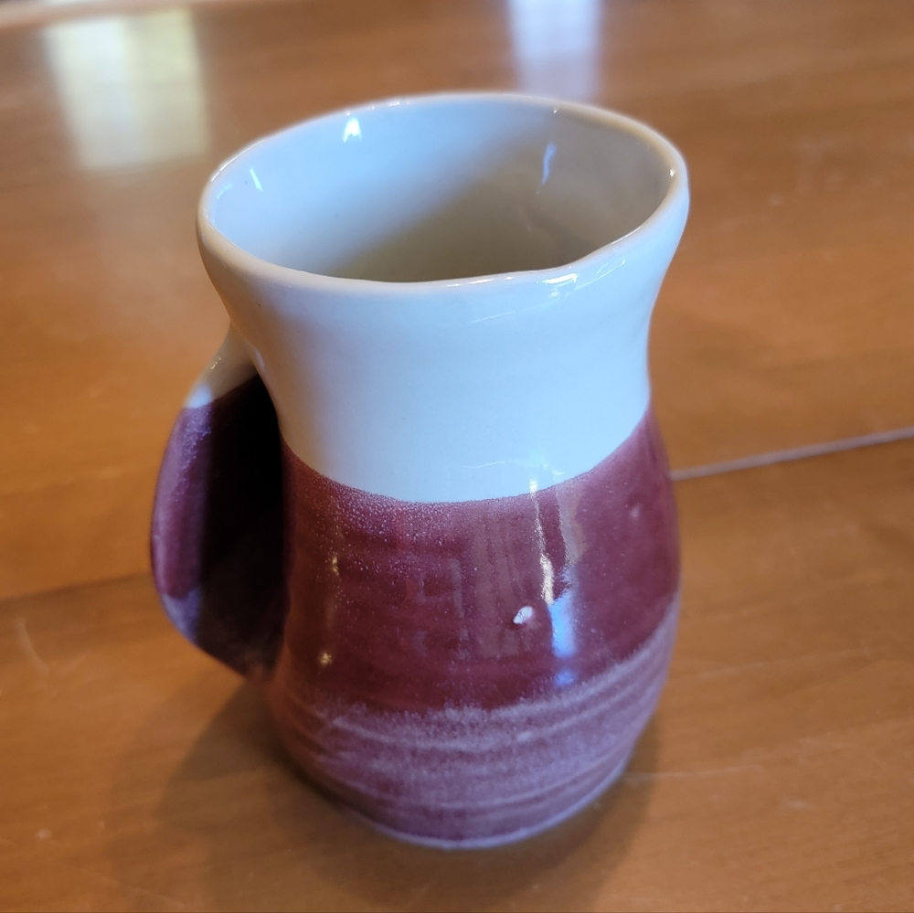 Hand Warmer Coffee Mug Hand Made By Rowe Pottery Works - Left Handed Mug NWOT - Picture 5 of 9